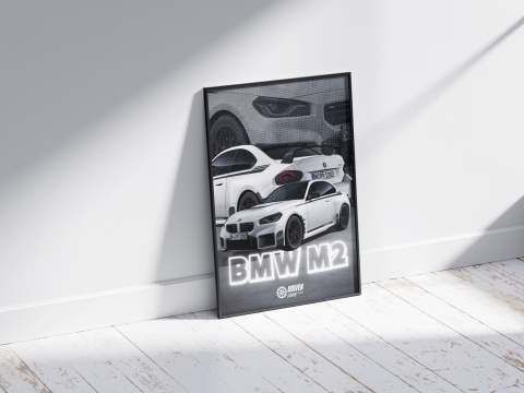 BMW M2 G87 MPerformance Plakat w Ramce (biały)