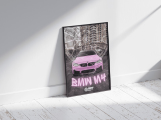 BMW M4 Plakat w Ramce