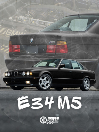 BMW M5 E34 Plakat w Ramce (czarny)