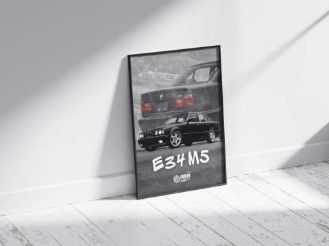 BMW M5 E34 Plakat w Ramce (czarny) BMW M5 E34 Plakat w Ramce (czarny)