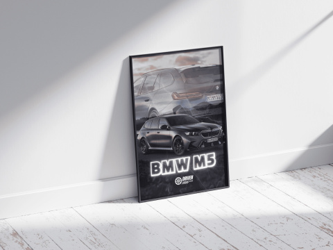 BMW M5 G90 Touring Plakat w Ramce