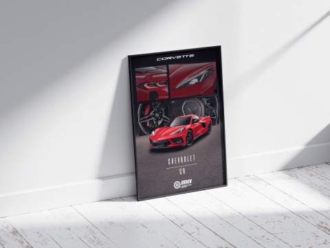 Chevrolet Corvette C8 Plakat w Ramce