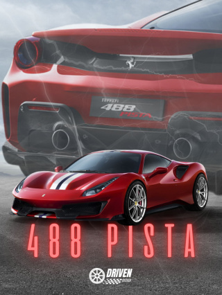 Ferrari 488 Pista Plakat w Ramce