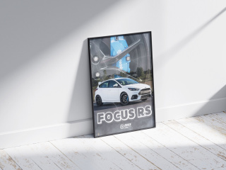 Ford Focus RS Plakat w Ramce (biały)