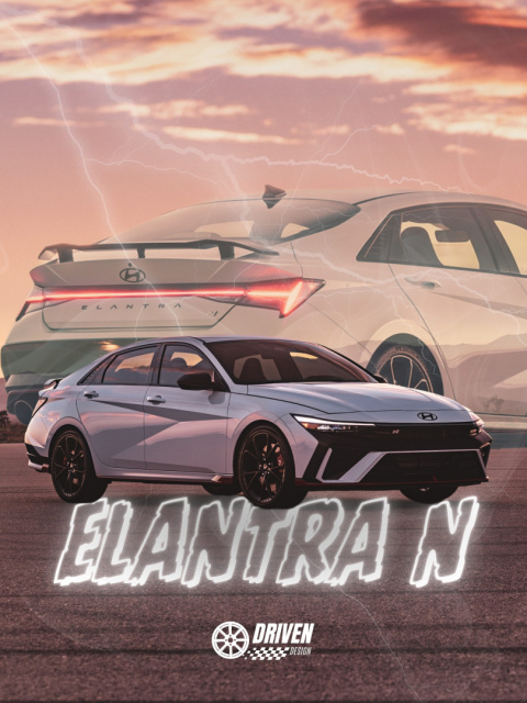 Hyundai Elantra N Plakat w Ramce