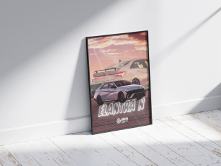 Hyundai Elantra N Plakat w Ramce