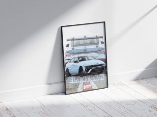 Hyundai Elantra N Plakat w Ramce