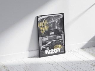 Mercedes W201 Plakat w Ramce