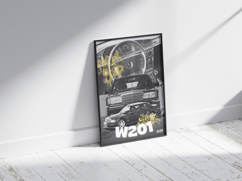 Mercedes W201 Plakat w Ramce Mercedes W201 Plakat w Ramce