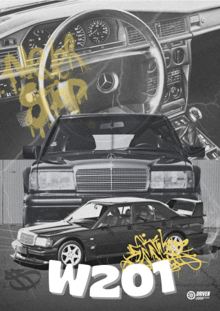 Mercedes W201 Plakat w Ramce