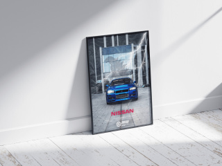 Nissan GTR R34 Plakat w Ramce