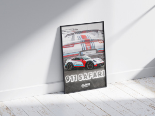 Porsche 911 Safari Plakat w Ramce