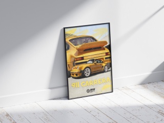 Porsche 911 Singer Plakat w Ramce (żółty)