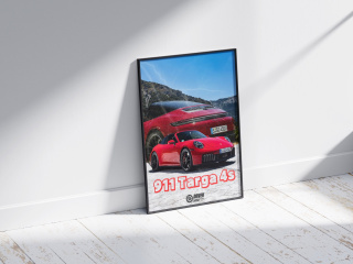 Porsche 911 Targa 4s Plakat w Ramce (czerwony)