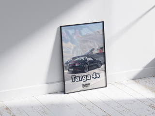 Porsche 911 Targa 4s Plakat w Ramce (granat)