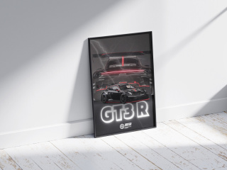Porsche GT3R Plakat w Ramce (czarny)