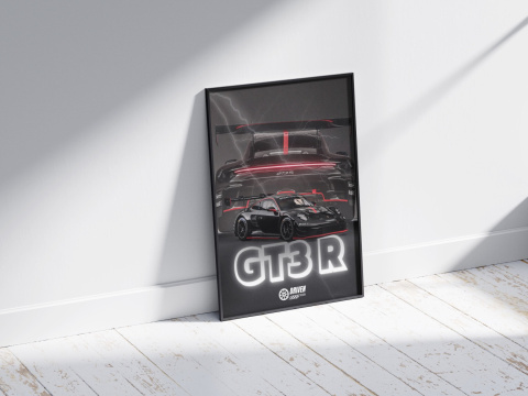 Porsche GT3R Plakat w Ramce (czarny)